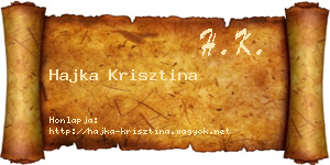 Hajka Krisztina névjegykártya
